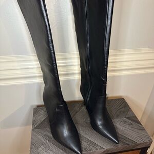 INC International Concepts Black Pointed Over-the-Knee Boots